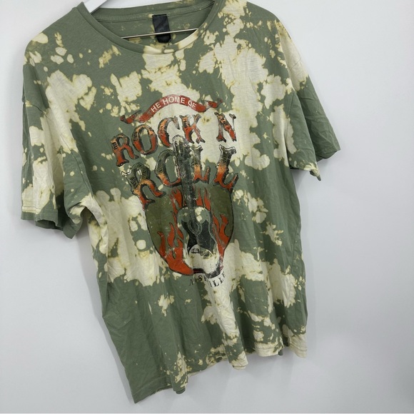 Tie Dye Custom Upcycled Home Of Rock And Roll Short Sleeve Shirt Size Medium - Picture 2 of 4